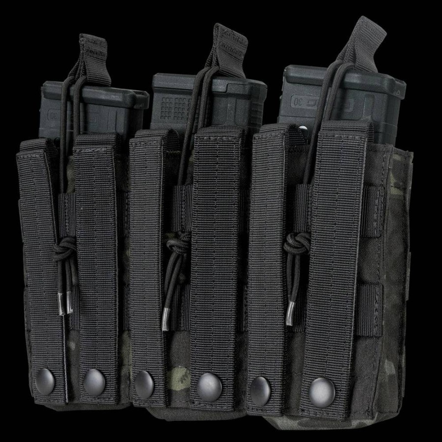 MODULAR POUCHES Condor Outdoor | Triple M4 Mag Open-Top Pouch Multicam Black